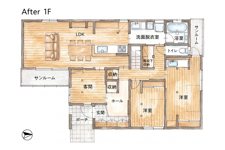 新発田市｜高天井リビングでつながる、三世代の家～受け継ぎ、暮らしを再構築する家～｜完成見学会【予約制】